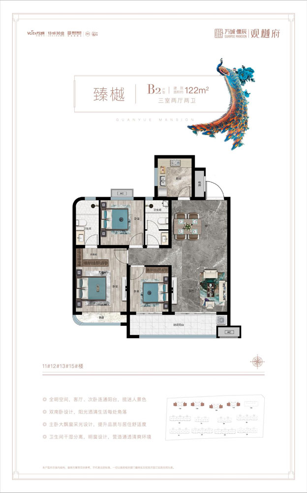 萬(wàn)城儒辰觀樾府B2戶型 建面122㎡