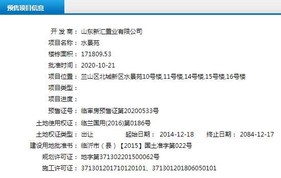 10月下旬臨沂共30項(xiàng)目獲預(yù)售證 共批準(zhǔn)85棟樓