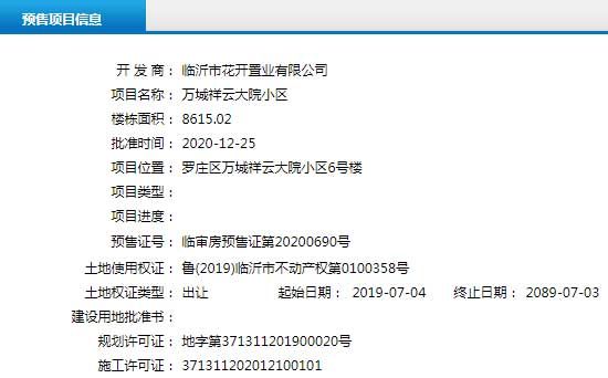 12月下旬臨沂共21項目獲預售證，共批準55棟樓