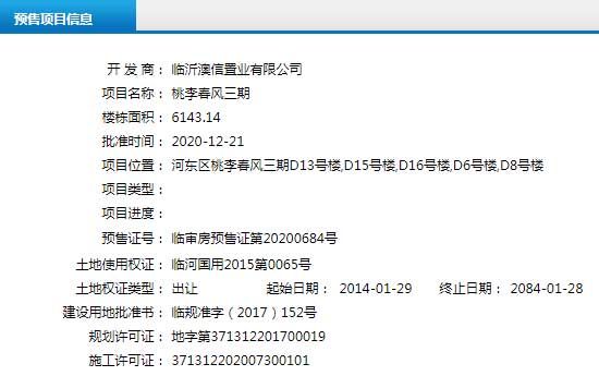 12月下旬臨沂共21項目獲預售證，共批準55棟樓