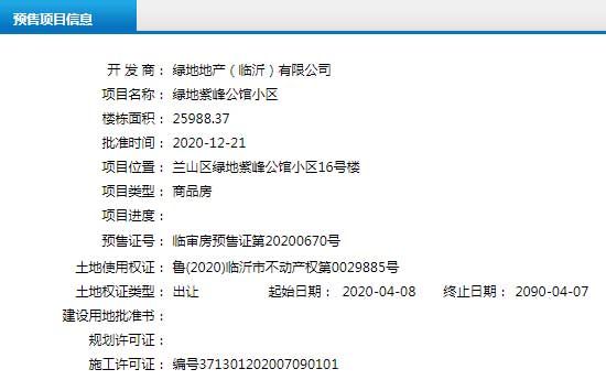 12月下旬臨沂共21項目獲預售證，共批準55棟樓