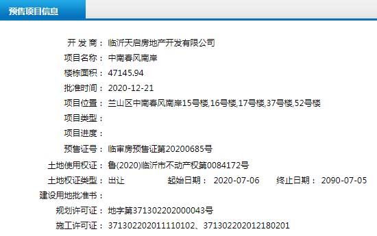 12月下旬臨沂共21項目獲預售證，共批準55棟樓