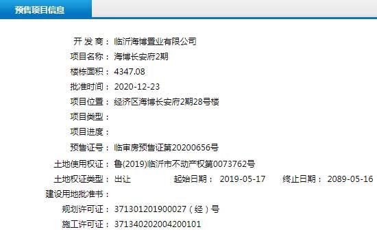 12月下旬臨沂共21項目獲預售證，共批準55棟樓