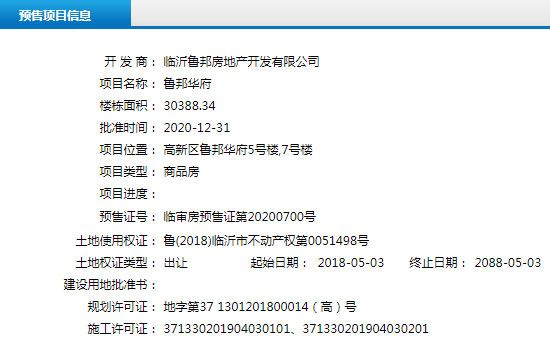 12月下旬臨沂共21項目獲預售證，共批準55棟樓