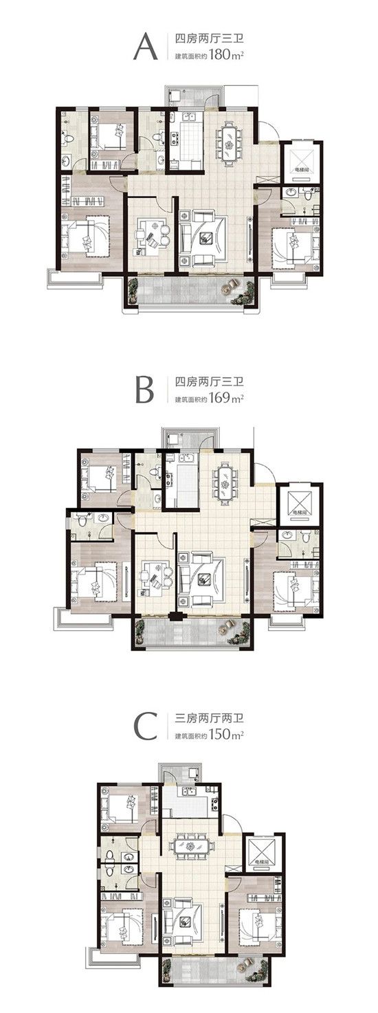 羅莊區(qū)81XX元/㎡開頭大平層，建面約150-180㎡偏改善，住起來真香 